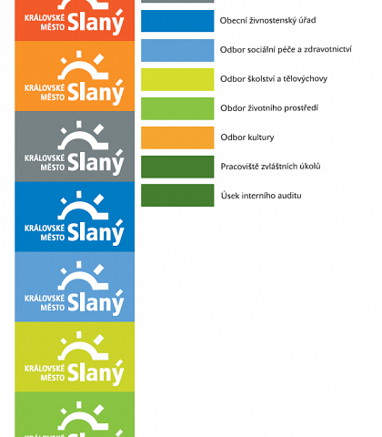 Nové logo města Slaný - barevné varianty
